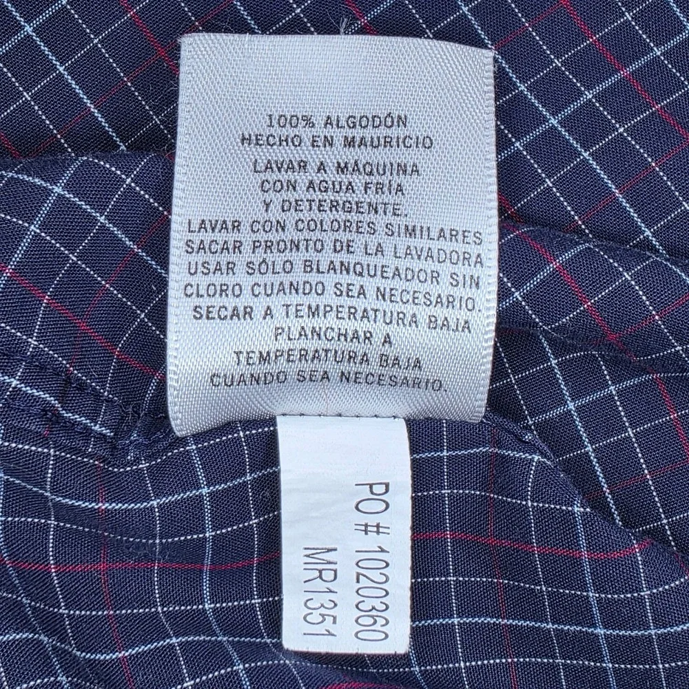 Nautica Button Down Shirt Men's 3XLT Blue Plaid Wrinkle Resistant MR1351